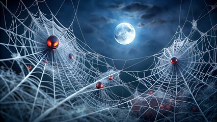 Ghostly webs halloween background