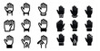 © Влада Яковенко - Hand gesture solid icons set – filled, silhouette, communication symbols