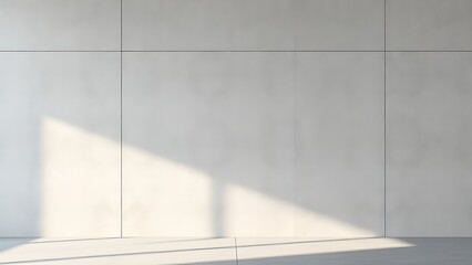 Minimalist concrete wall with smooth texture and neutral tones, showcasing clean architectural details and depth.