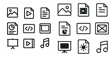 web development linear icons set – coding, design, programming essentials