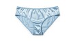 © istiqomah - Elegant light blue satin panties smooth silky fabric showcased against a plain white background high fashion lingerie studio shot soft undergarment details