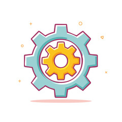 Interlocking cogwheels illustration depicting connection, mechanism, and engineering for web development or mechanical operations