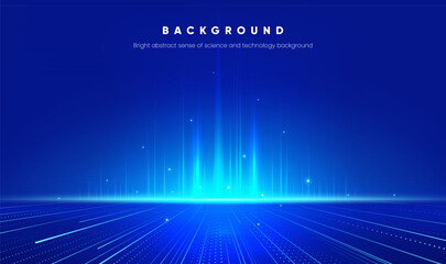 Horizontal blue abstract science and technology background illustration