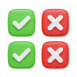 © Stock Zone - Green check marks and red crosses isolated on transparent background