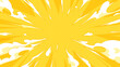 © ふわぷか - 放射状に広がる煙のエフェクトの背景イラスト_黄色_16:9