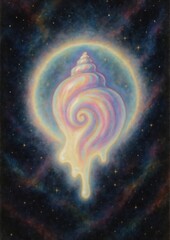 Wall Mural - dreamy cosmic conch shell