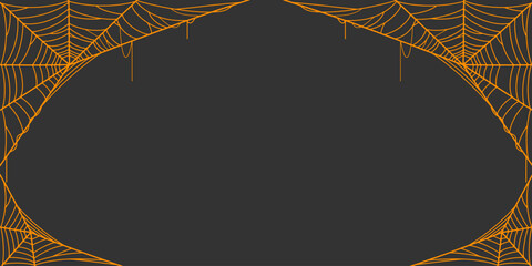 Wall Mural - Spider web Halloween frame, dividers. vector eps