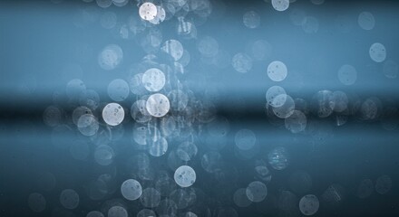 Wall Mural - Ethereal Blue: Abstract Bokeh of Light and Shadow, Circular Patterns