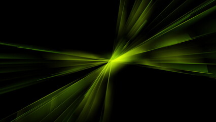 Wall Mural - Vibrant green abstract shiny rays modern tech background
