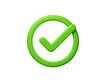 © Royale - Bright green checkmark icon in circle.  3D style