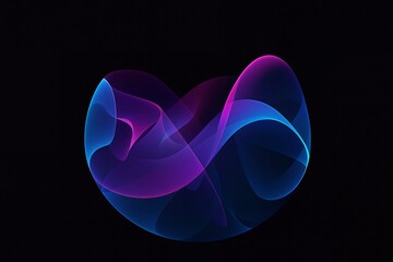 neon futuristic 3d sphere of blue purple glowing digital waves particles future technology concept engineering science abstract energy orb data innovations