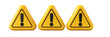 © Raudah - Three 3D rendered, yellow caution triangles with black exclamation points