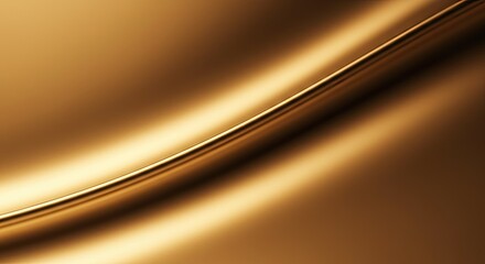 Wall Mural - Golden Curve: Abstract Metallic Surface with Smooth Gradient and Reflected Light
