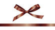 © Maryna Stryzhak - Shiny Brown satin ribbon on white background. Vector Christmas gift, valentines day, birthday wrapping element