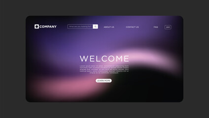 Modern company website template with clean design and vibrant gradient background, perfect for startups