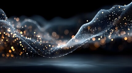 Abstract digital wave of particles. Futuristic point wave. Technology background vector. Vector illustration
