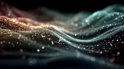 Abstract digital wave of particles. Futuristic point wave. Technology background vector. Vector illustration