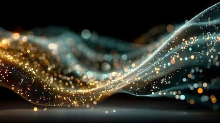 Abstract digital wave of particles. Futuristic point wave. Technology background vector. Vector illustration