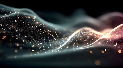 Abstract digital wave of particles. Futuristic point wave. Technology background vector. Vector illustration