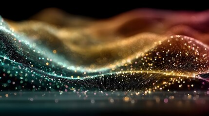 Abstract digital wave of particles. Futuristic point wave. Technology background vector. Vector illustration