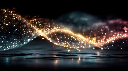 Abstract digital wave of particles. Futuristic point wave. Technology background vector. Vector illustration