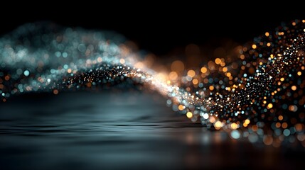 Abstract digital wave of particles. Futuristic point wave. Technology background vector. Vector illustration
