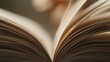 © pier - close up open book with turning pages and soft blurred background