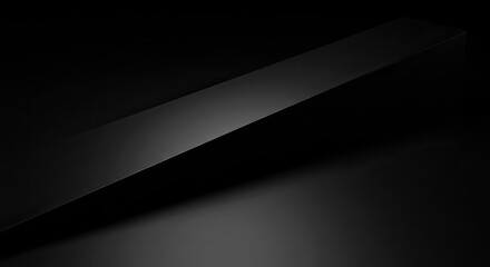 Wall Mural - Oblique Black Planes: Minimalist Abstract 3D Render with Subtle Lighting