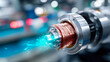 © Aliaksandra - Close-up of an electric motor with glowing blue light effects
