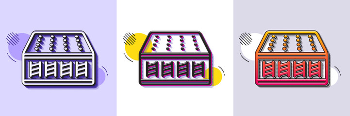 Wall Mural - mattress pocket spring line icon. halftone dotted pattern. gradient icon with grain shadow. orthoped