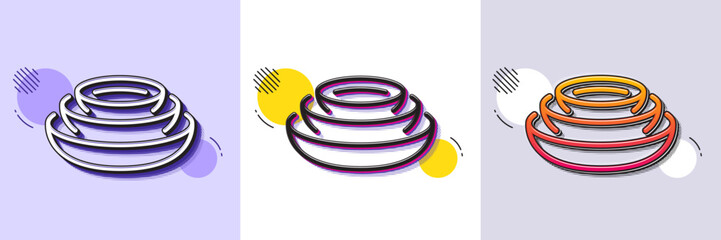 Wall Mural - dishes line icon. halftone dotted pattern. gradient icon with grain shadow. tableware plates sign. f