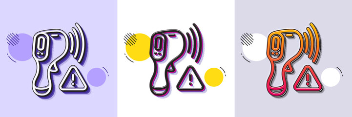 Wall Mural - electronic thermometer line icon. halftone dotted pattern. gradient icon with grain shadow. temperat