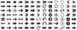 © NOVA STOCK - Arrow icon set, arrow cursor collection, black arrows icons vector set. Set of big black vector arrows. Arrow icon. Mega set of vector arrows. Set of many different arrow icon. Black long arrow icon.