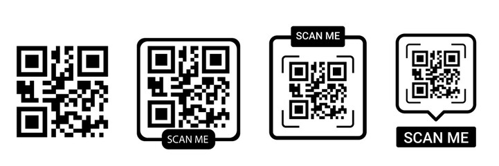 Set of scan me qr code 