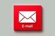 © Mirala - Bright red email icon with an envelope representing digital communication and connectivity in modern technology