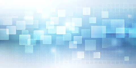 abstract technological background with glowing blue and white squares and a digital grid pattern, re