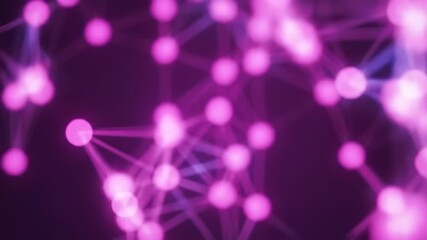 Abstract network of glowing pink points