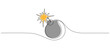 © Pilangenceng art - Bomb with burning fuse in a continuous line drawing. Concept of a voltage explosion and a boom with a burning fuse. Vector illustration eps 10