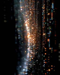 Canvas Print - abstract digital data stream: a mesmerizing digital data stream visualized with glowing particles an