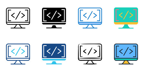 Software Development icon set multiple style collection 
