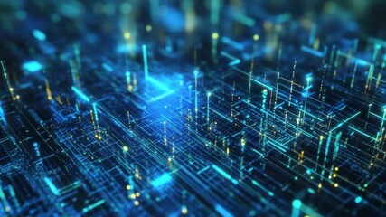 Wall Mural - abstract digital background with glowing blue lines and dots representing connectivity and technolog