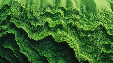 Wall Mural - abstract green wave patterns with textures and depth in a stunning natural design 4k video footage