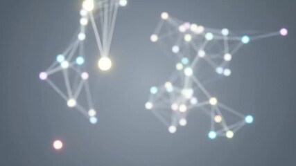 Abstract digital background with a glowing network of interconnected nodes and lines, representing data, technology, and futuristic communication concepts.