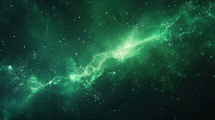 Wall Mural - A green background with particles or elements randomly drifting in space. 