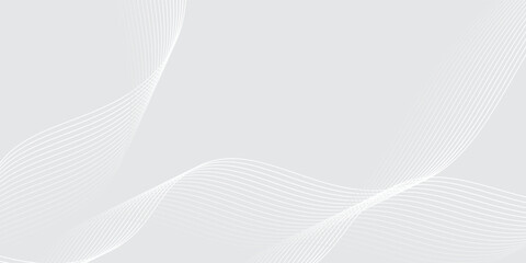 White abstract background with flowing particles. White and gray Digital futuristic technology concept background.