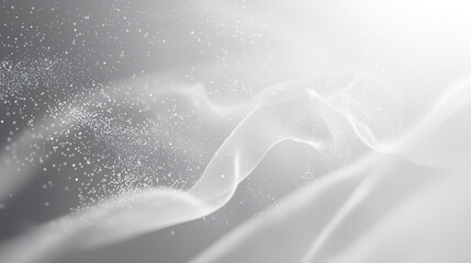 Wall Mural - A white background with particles or elements randomly drifting in space. 