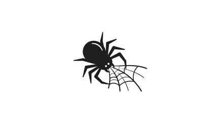 black spider and web logo perfect for halloween pest control or mysterious branding a striking monochrome design for your business