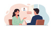 © monster - Two People in a Business Interview Illustration.