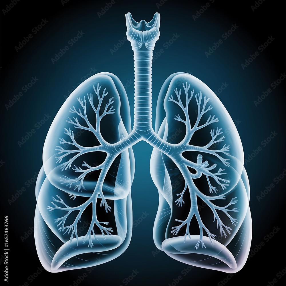 Medical X-ray Illustration of the Human Respiratory System Stock Photo ...