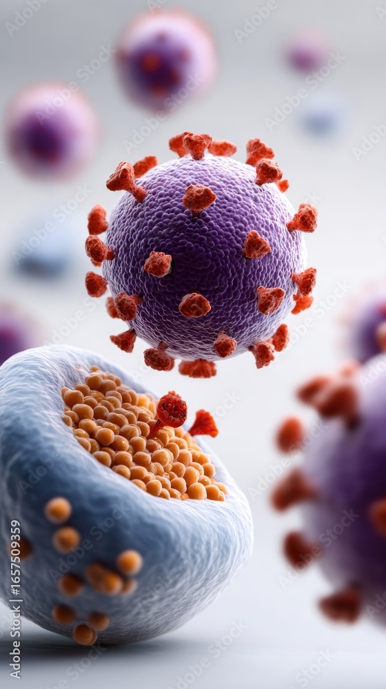 medical illustration showing the Human Immunodeficiency Virus (HIV ...